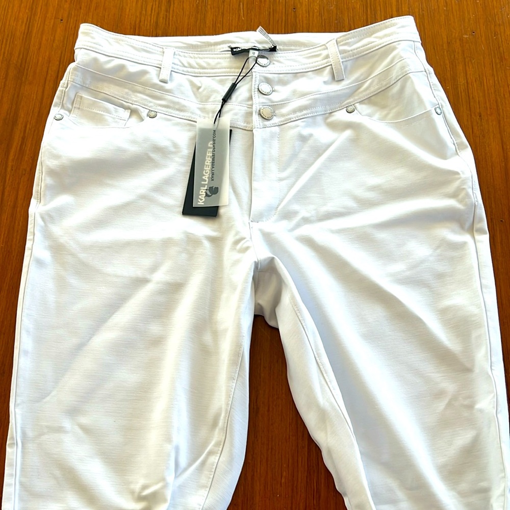 White stretch slacks